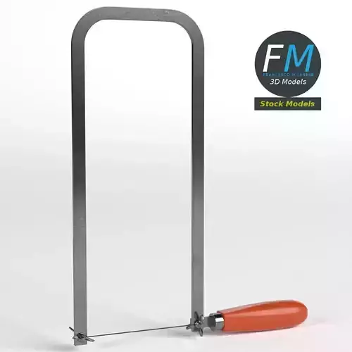 Fretsaw metal frame with handle 3D model