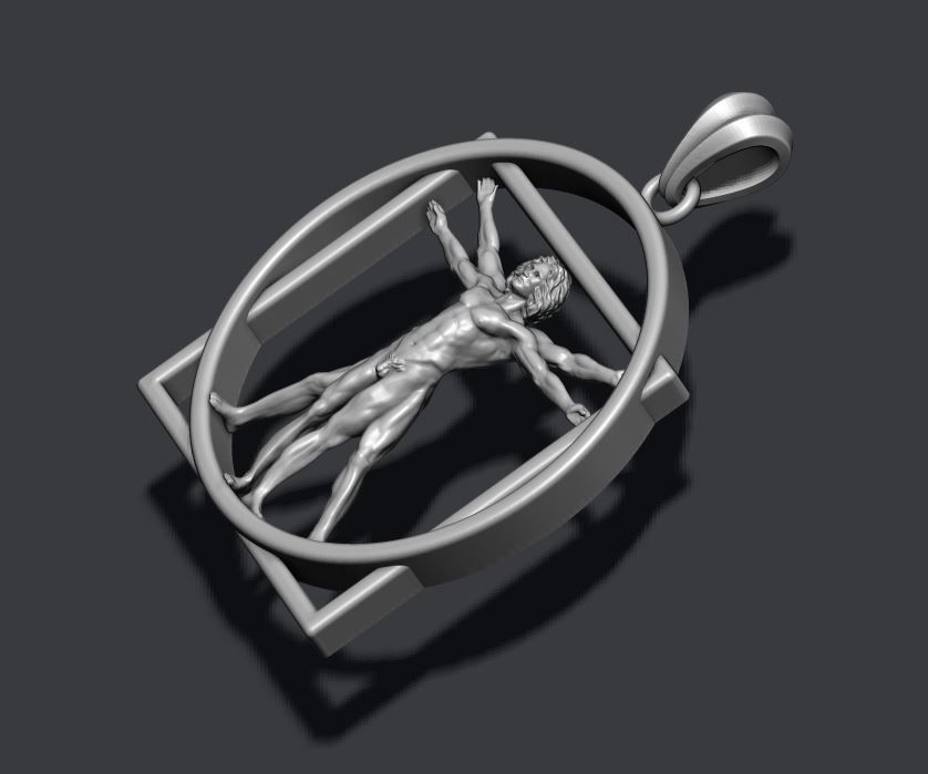 Vitruvian Man pendant 3D print model_5