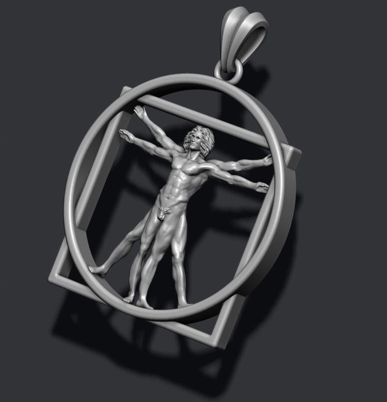 Vitruvian Man pendant 3D print model_1