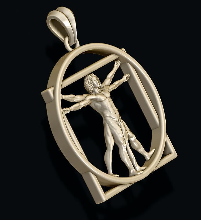 Vitruvian Man pendant 3D print model_2