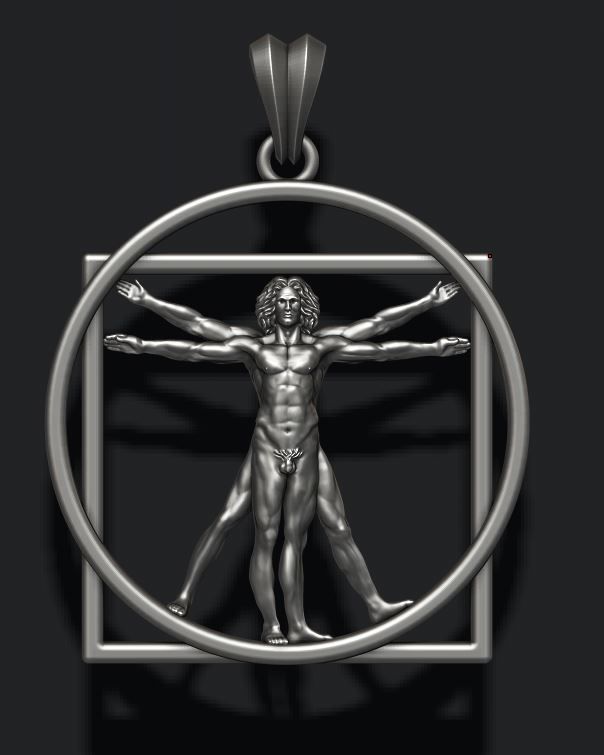Vitruvian Man pendant 3D print model_3