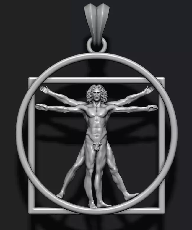 Vitruvian Man pendant 3D print model_0