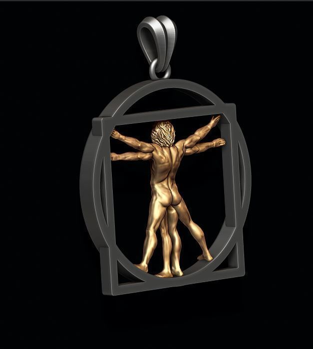 Vitruvian Man pendant 3D print model_6