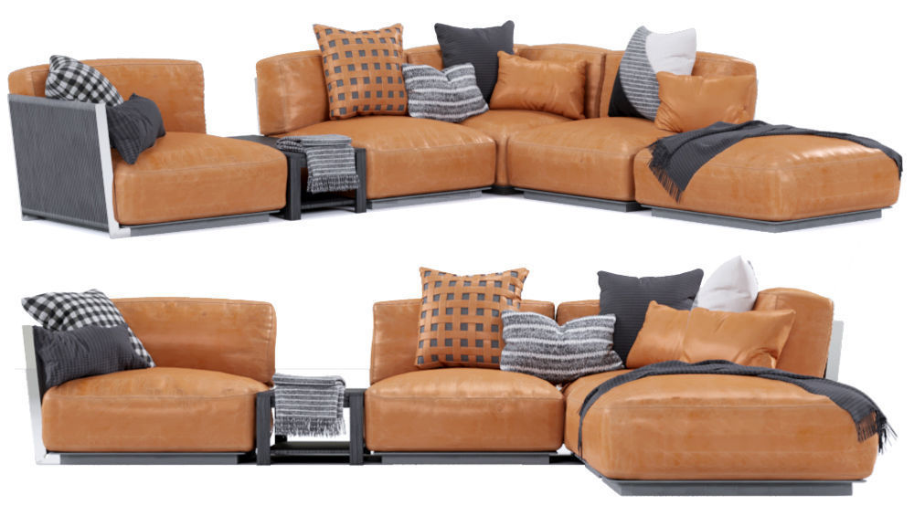 Vulcano Flexform Outdoor Sofa 4 3D model_0