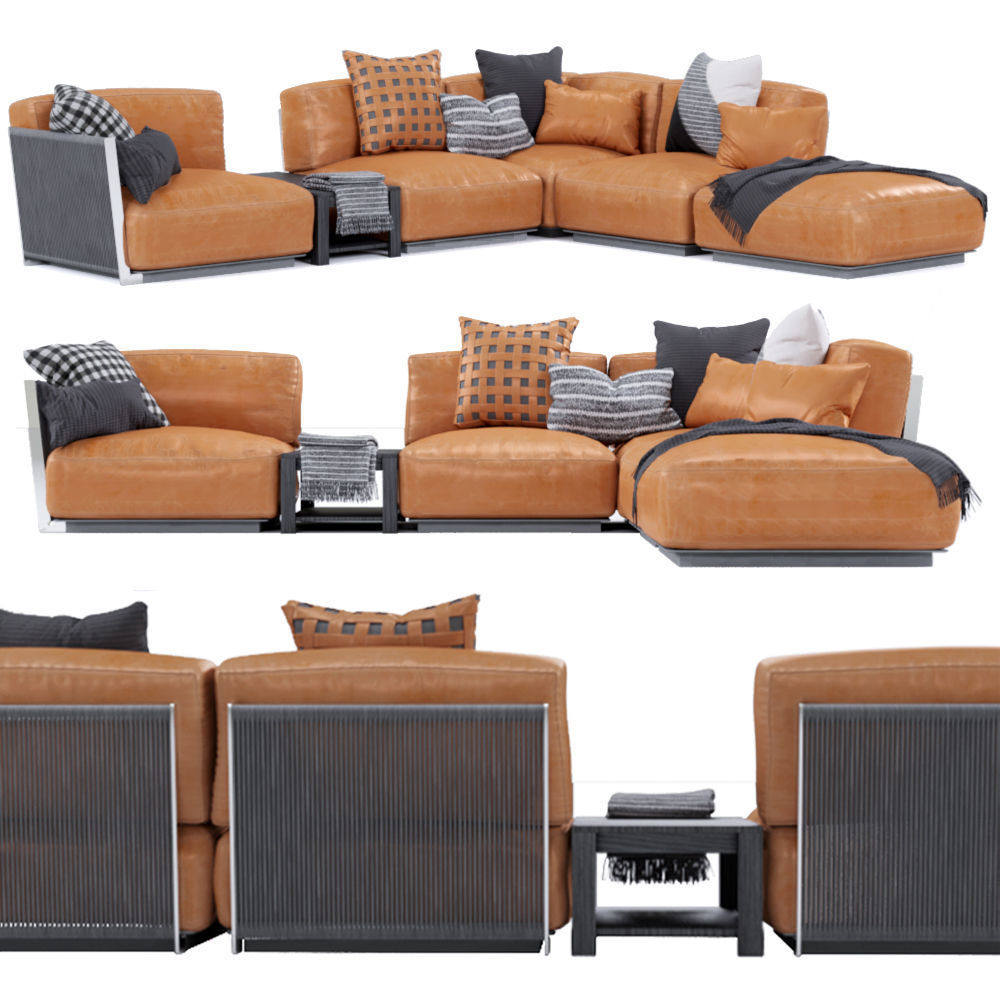 Vulcano Flexform Outdoor Sofa 4 3D model_1