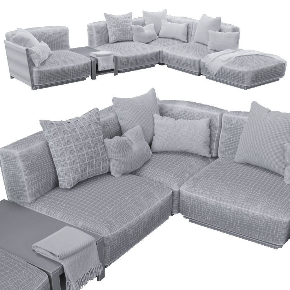 Vulcano Flexform Outdoor Sofa 4 3D model_3