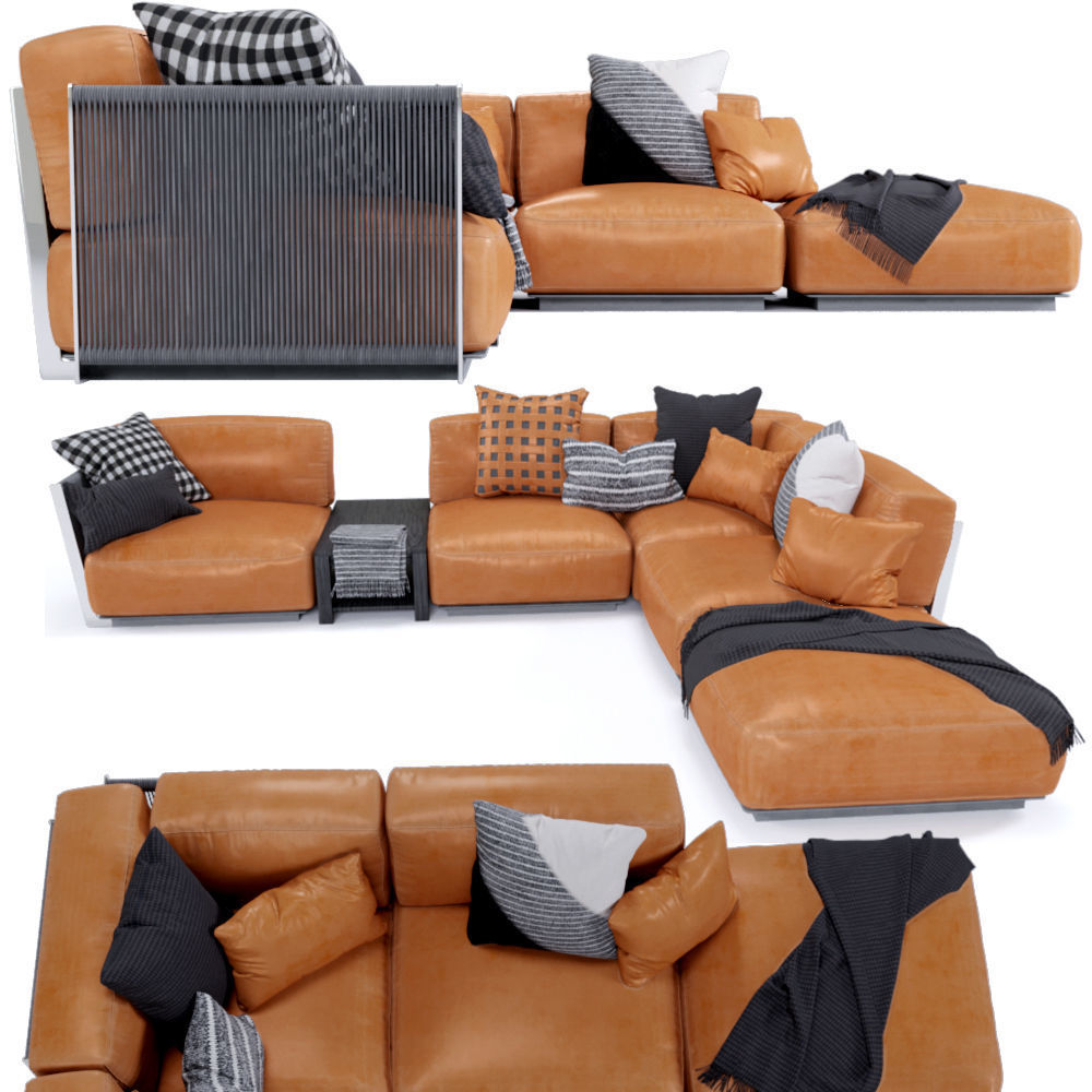 Vulcano Flexform Outdoor Sofa 4 3D model_2