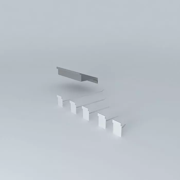 hooks and shelf canaletado panel Free 3D model
