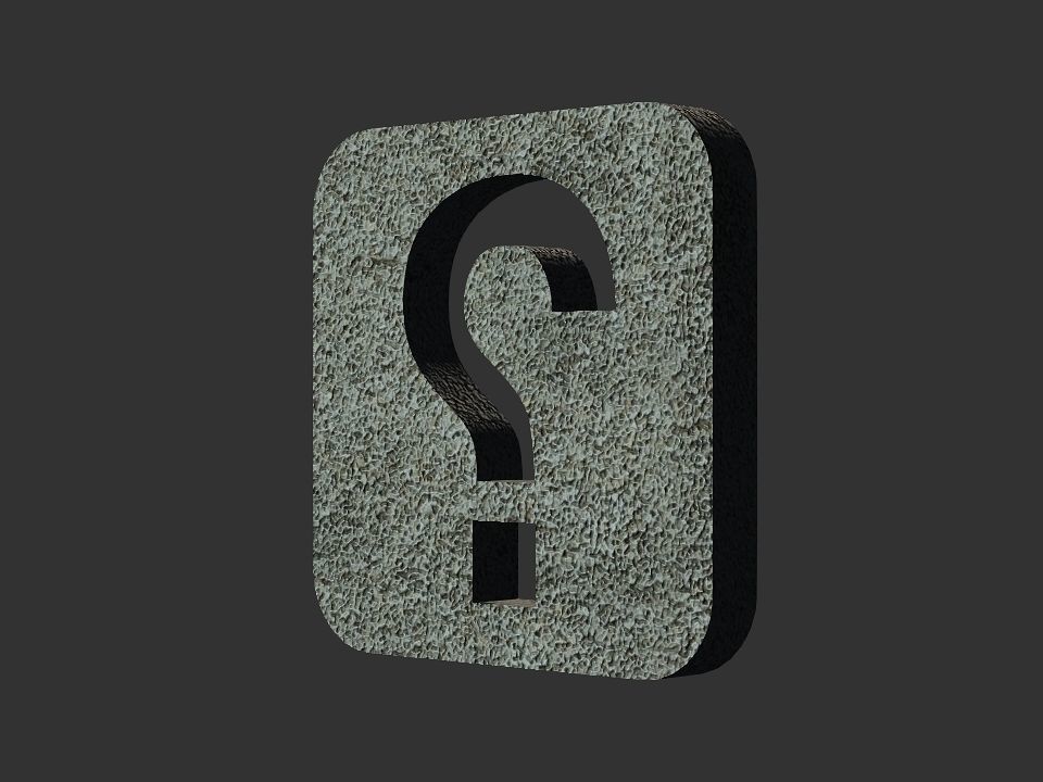 Question mark logo 3D print model_2