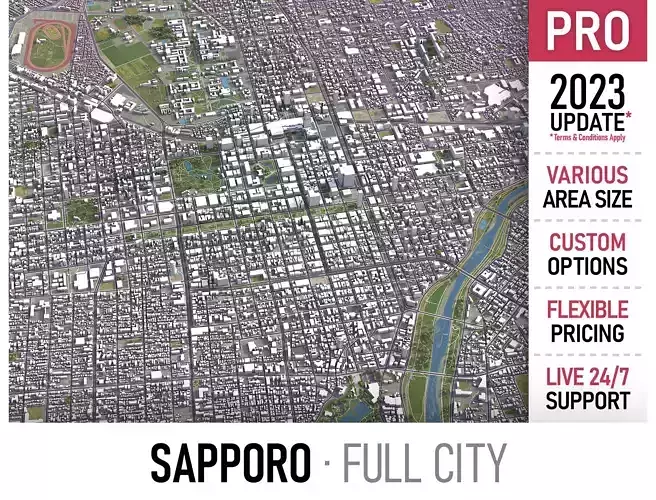 Sapporo Low-poly 3D model