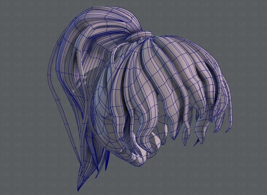 3D Hair style for girl V71 Low-poly 3D model_42