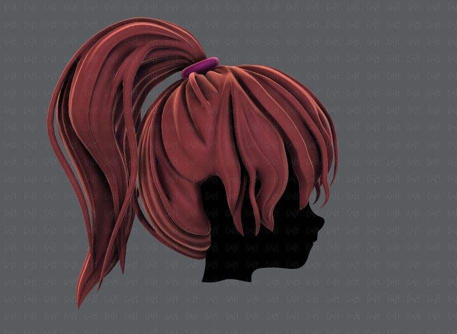 3D Hair style for girl V71 Low-poly 3D model_3