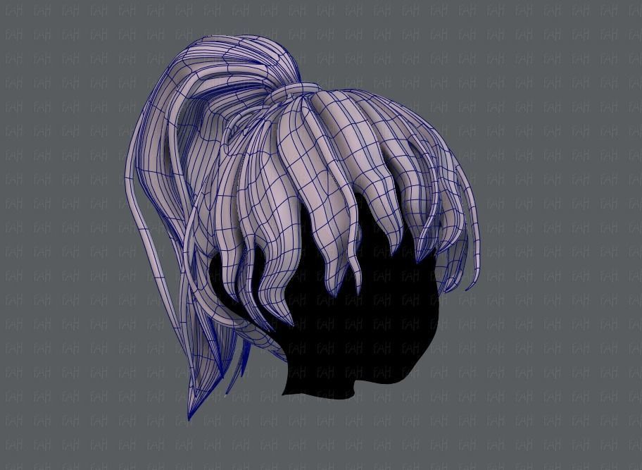 3D Hair style for girl V71 Low-poly 3D model_10