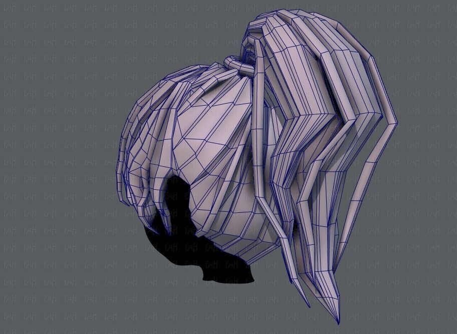 3D Hair style for girl V71 Low-poly 3D model_30