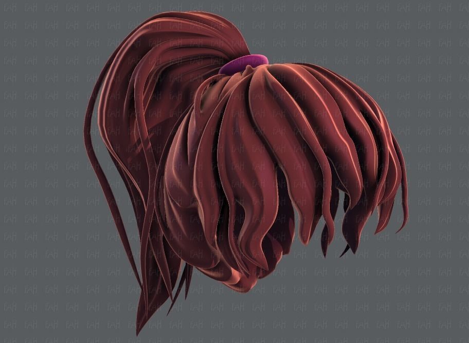 3D Hair style for girl V71 Low-poly 3D model_41