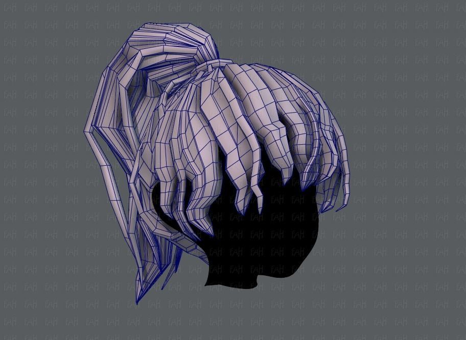 3D Hair style for girl V71 Low-poly 3D model_26
