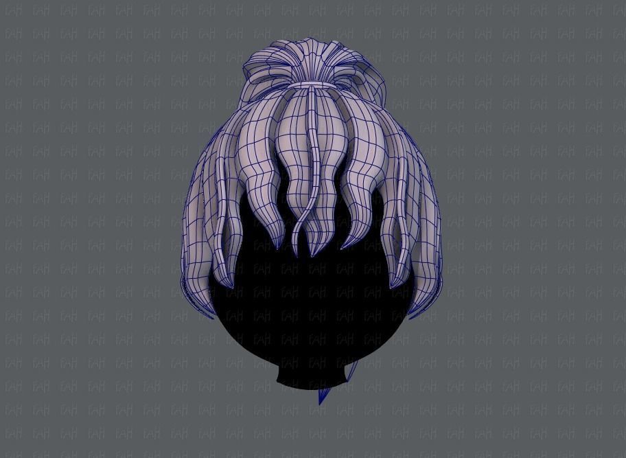 3D Hair style for girl V71 Low-poly 3D model_9