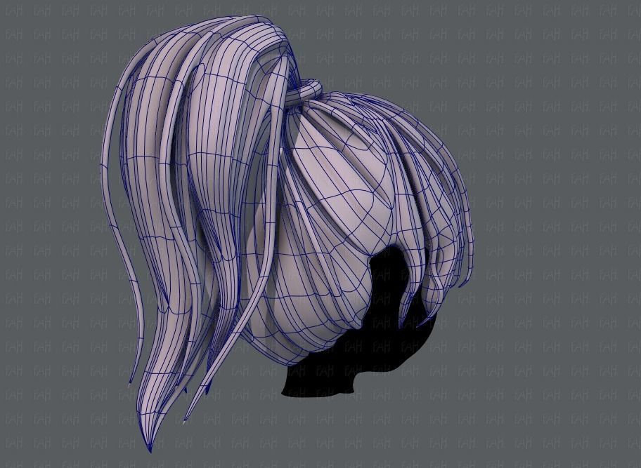 3D Hair style for girl V71 Low-poly 3D model_12