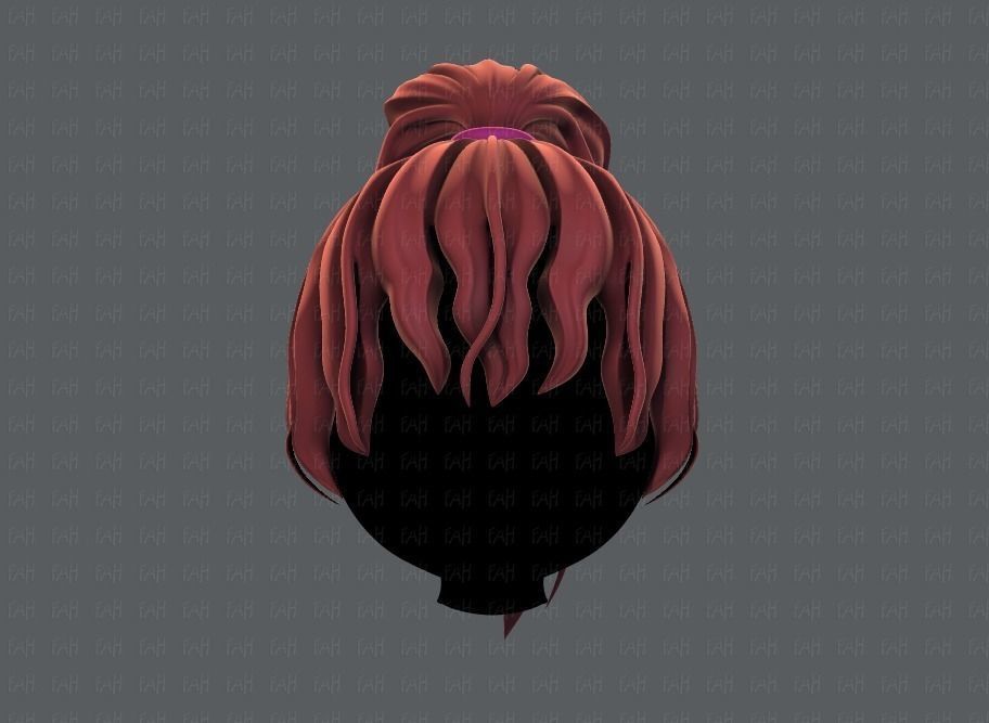 3D Hair style for girl V71 Low-poly 3D model_1