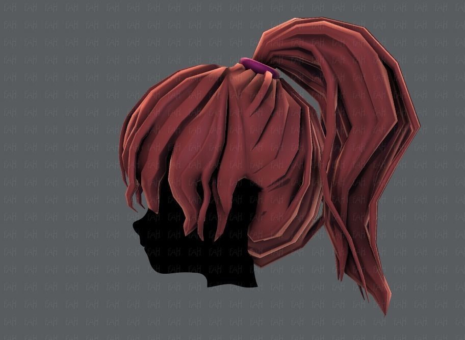 3D Hair style for girl V71 Low-poly 3D model_23