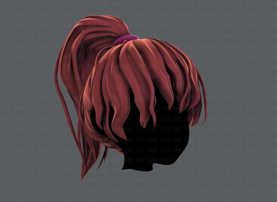 3D Hair style for girl V71 Low-poly 3D model_2