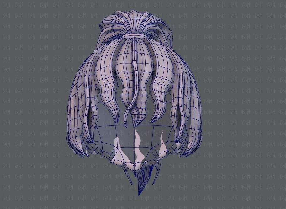 3D Hair style for girl V71 Low-poly 3D model_38