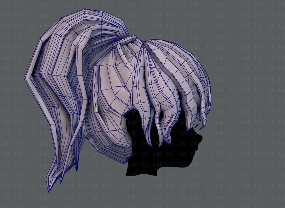 3D Hair style for girl V71 Low-poly 3D model_27