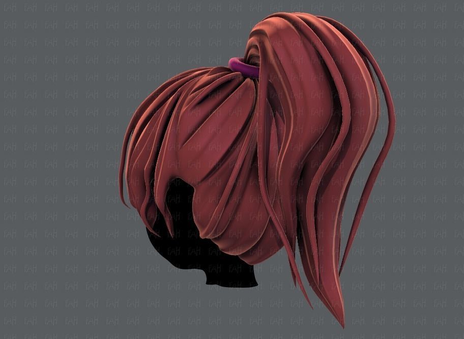 3D Hair style for girl V71 Low-poly 3D model_6