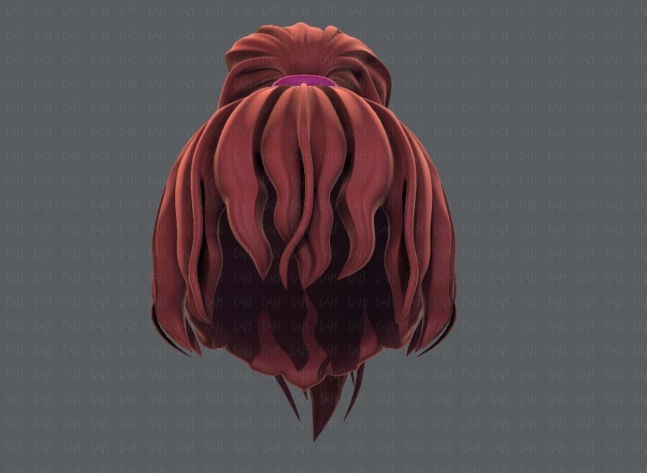 3D Hair style for girl V71 Low-poly 3D model_37