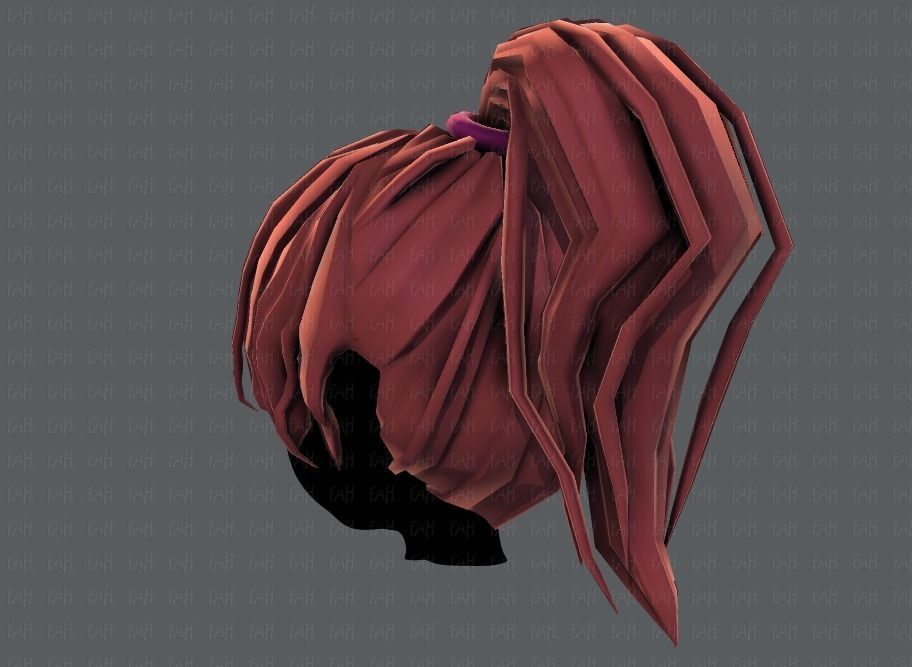 3D Hair style for girl V71 Low-poly 3D model_22