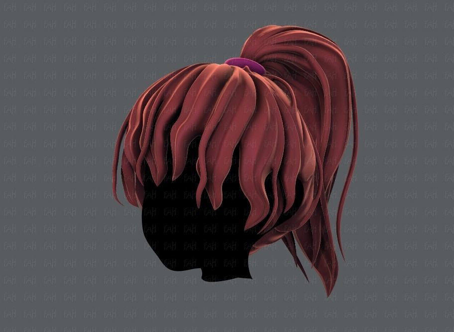 3D Hair style for girl V71 Low-poly 3D model_8