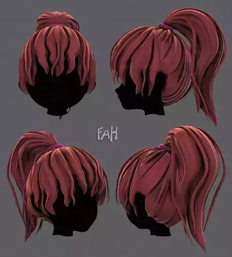 3D Hair style for girl V71 Low-poly 3D model 3D Hair style for girl V71 Low-poly 3D model