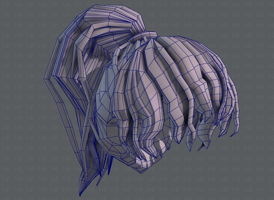 3D Hair style for girl V71 Low-poly 3D model_44