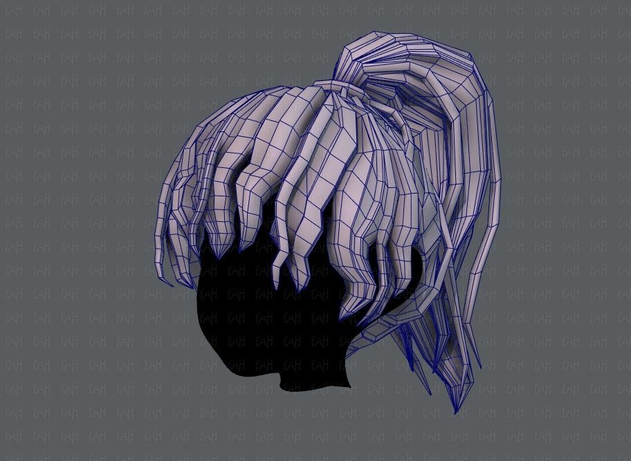3D Hair style for girl V71 Low-poly 3D model_32