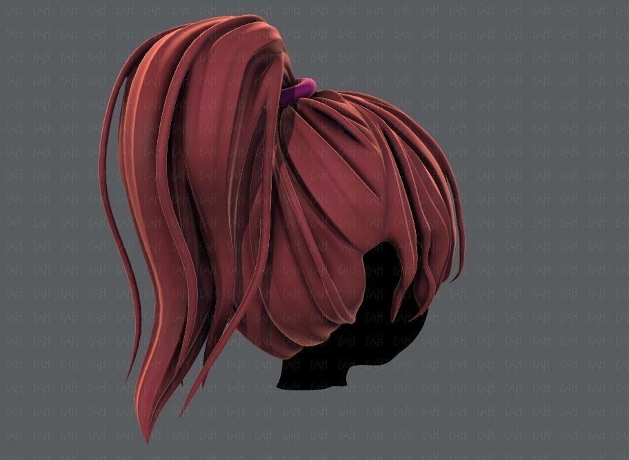 3D Hair style for girl V71 Low-poly 3D model_4