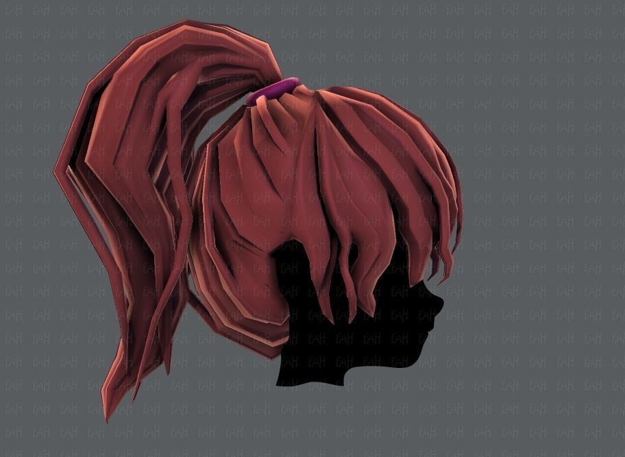 3D Hair style for girl V71 Low-poly 3D model_19