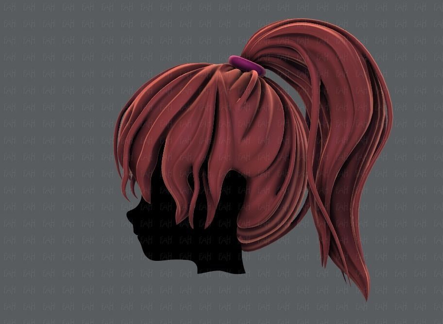 3D Hair style for girl V71 Low-poly 3D model_7
