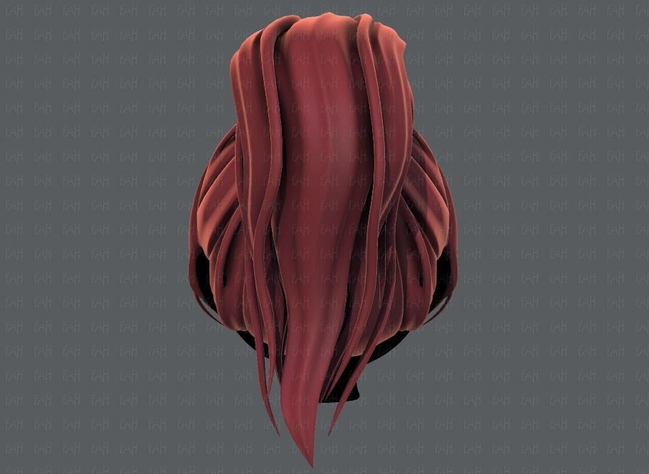 3D Hair style for girl V71 Low-poly 3D model_5