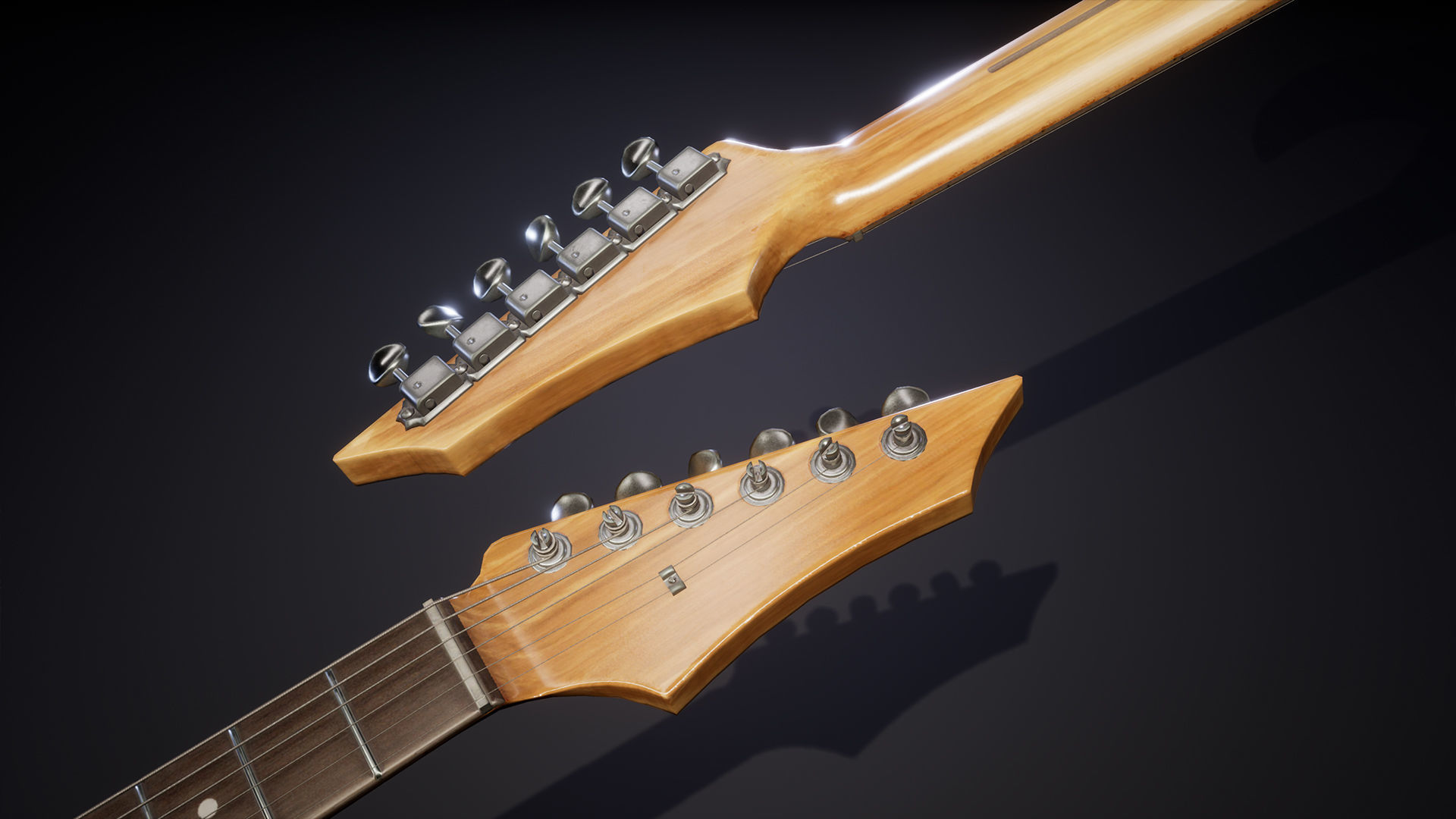 Electric guitar Low-poly 3D model_2