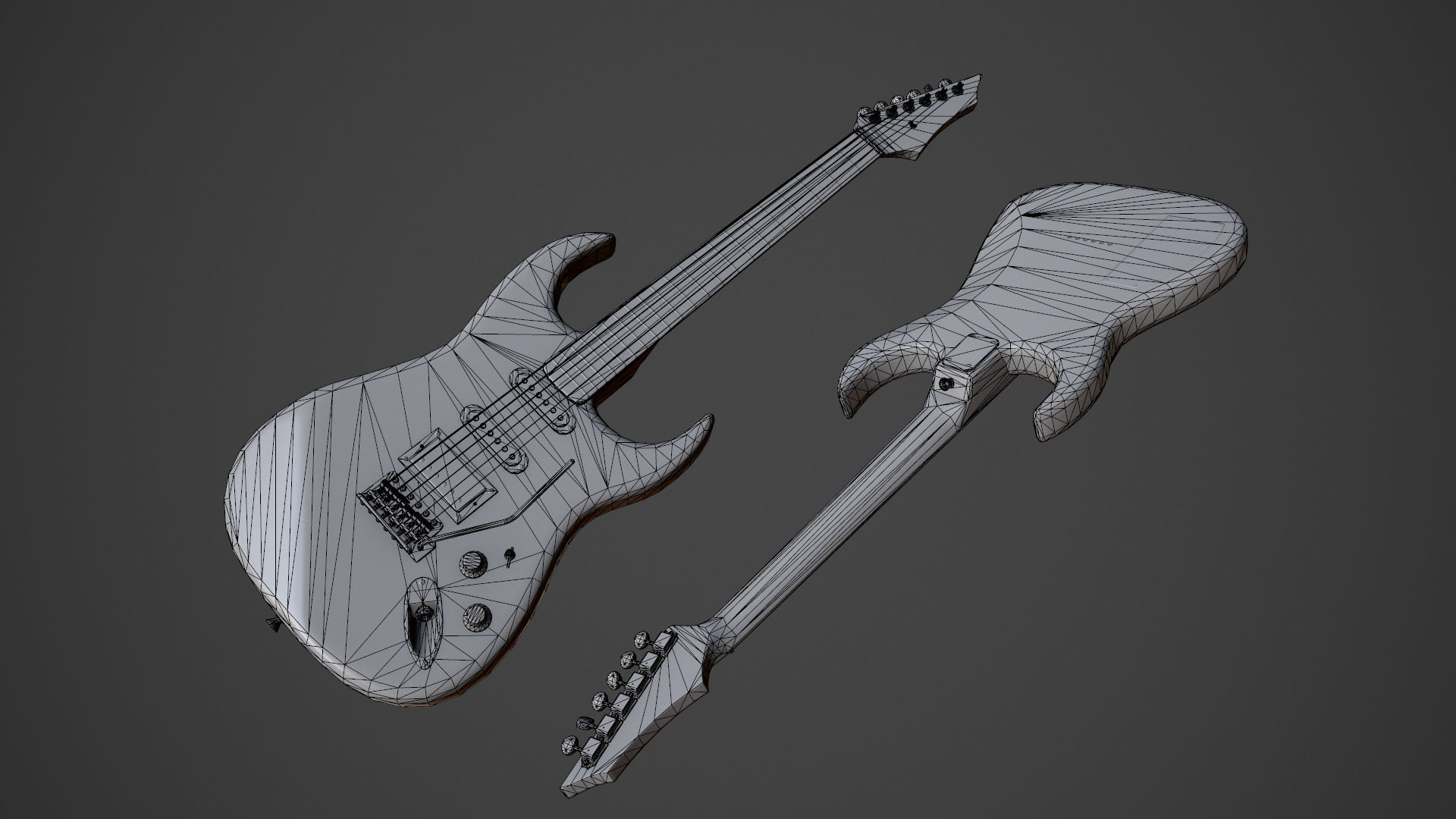 Electric guitar Low-poly 3D model_3