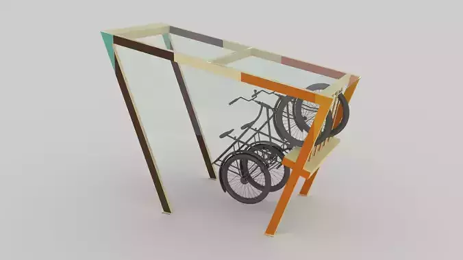 Bikerack bicycle rack in shape of box