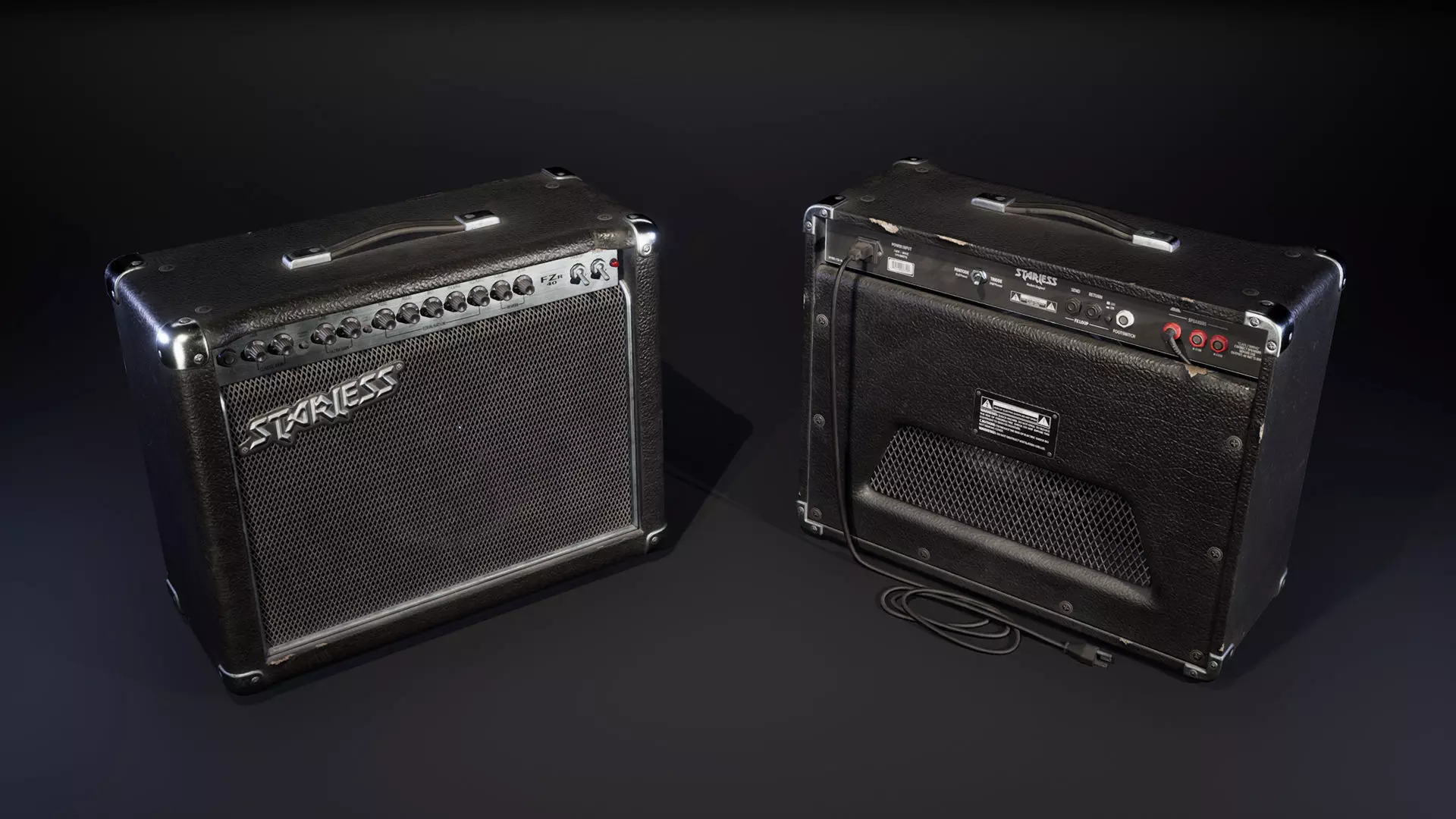 Electric guitar combo Low-poly 3D model_0