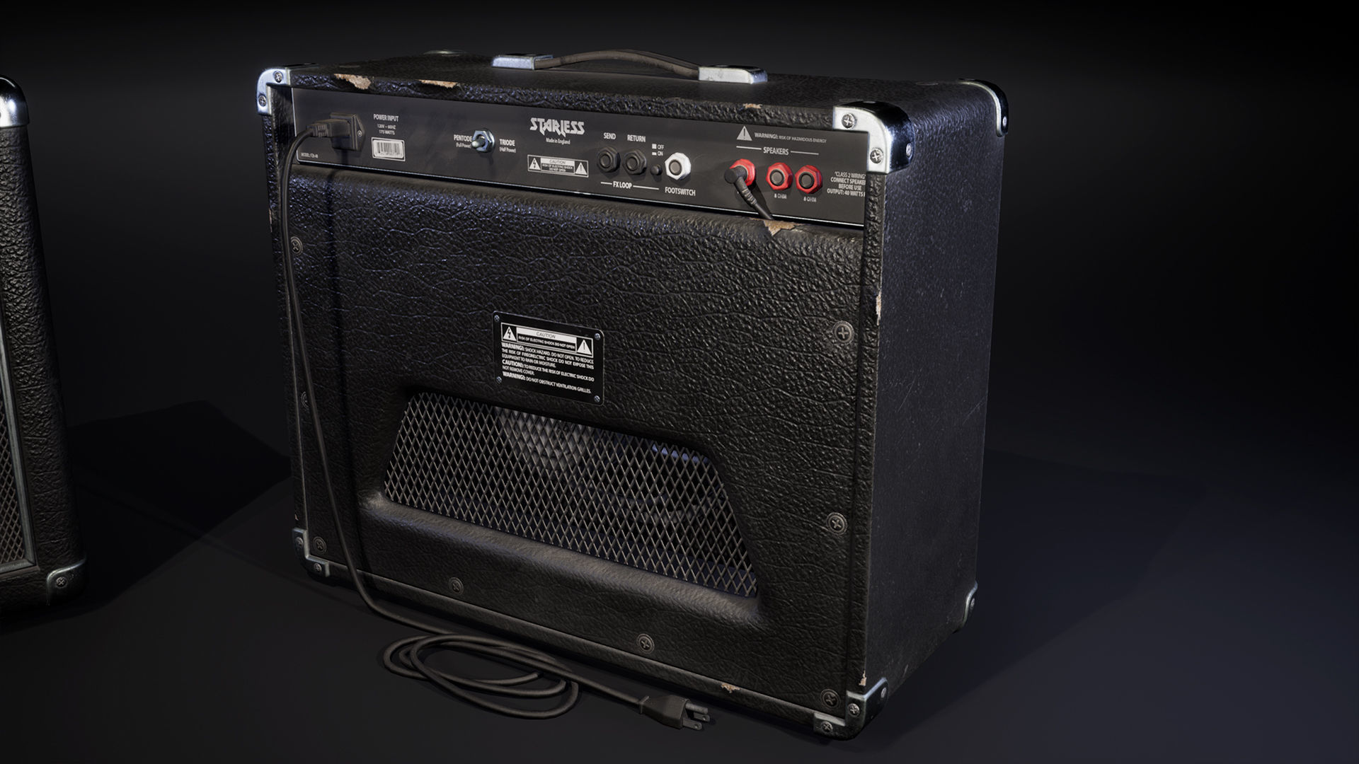 Electric guitar combo Low-poly 3D model_3