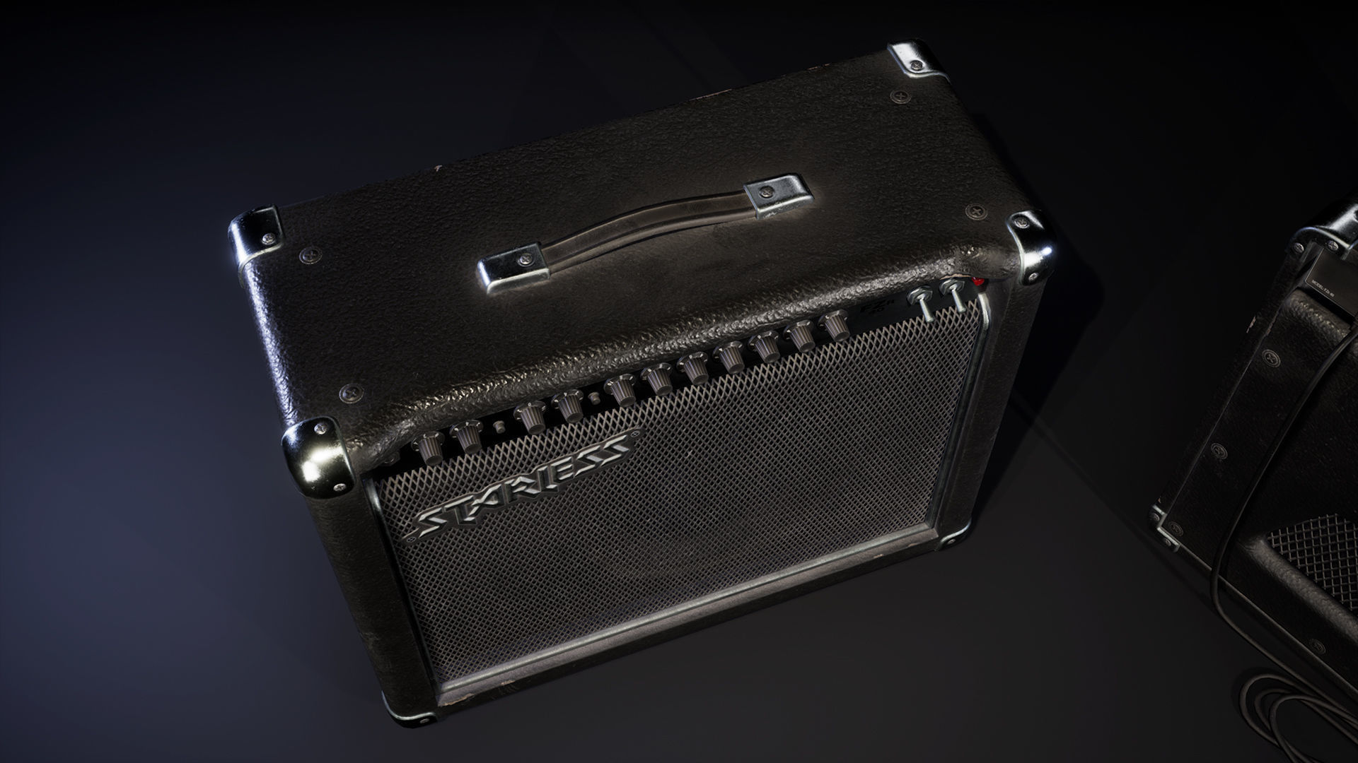 Electric guitar combo Low-poly 3D model_2