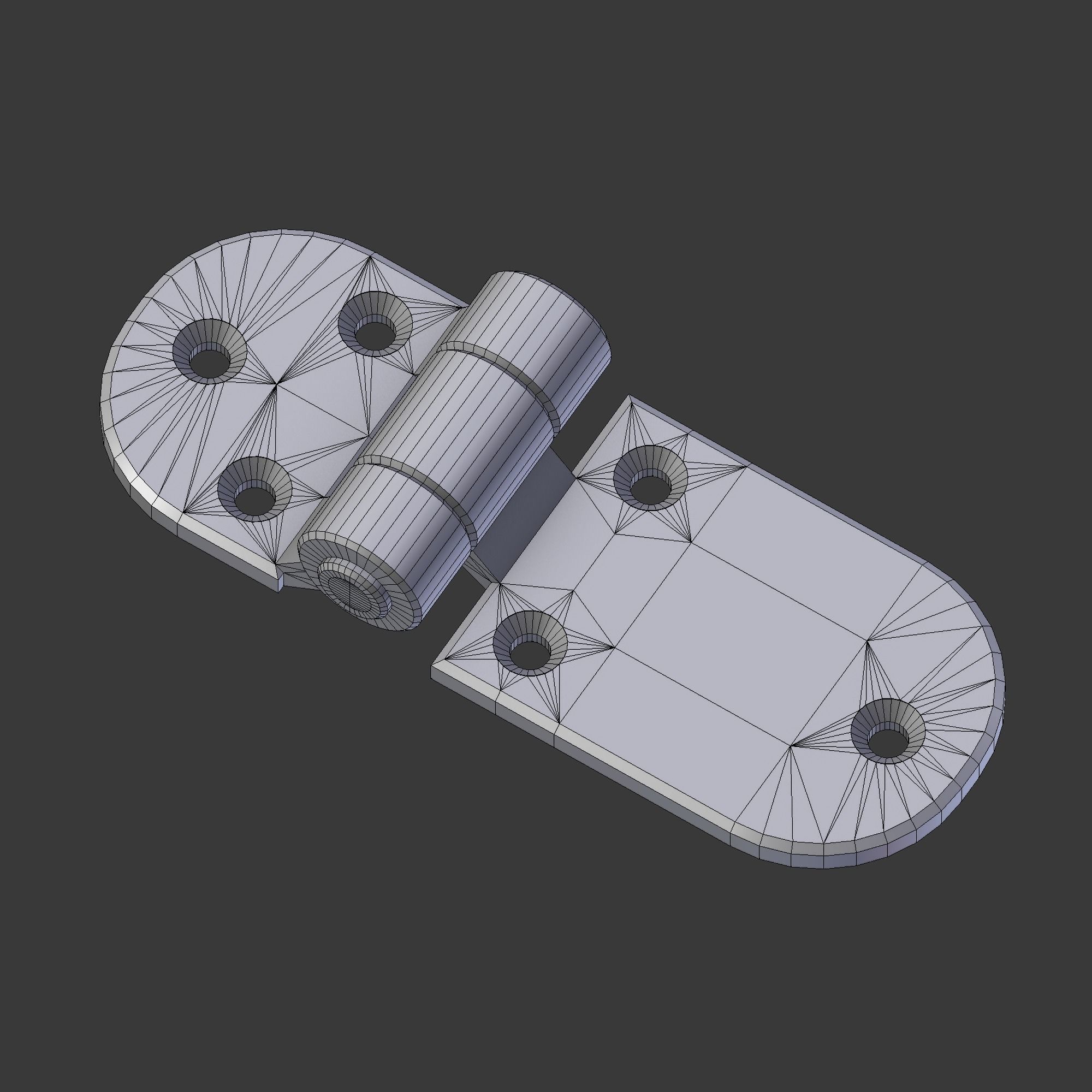 Door hinge 1 Low-poly 3D model_11