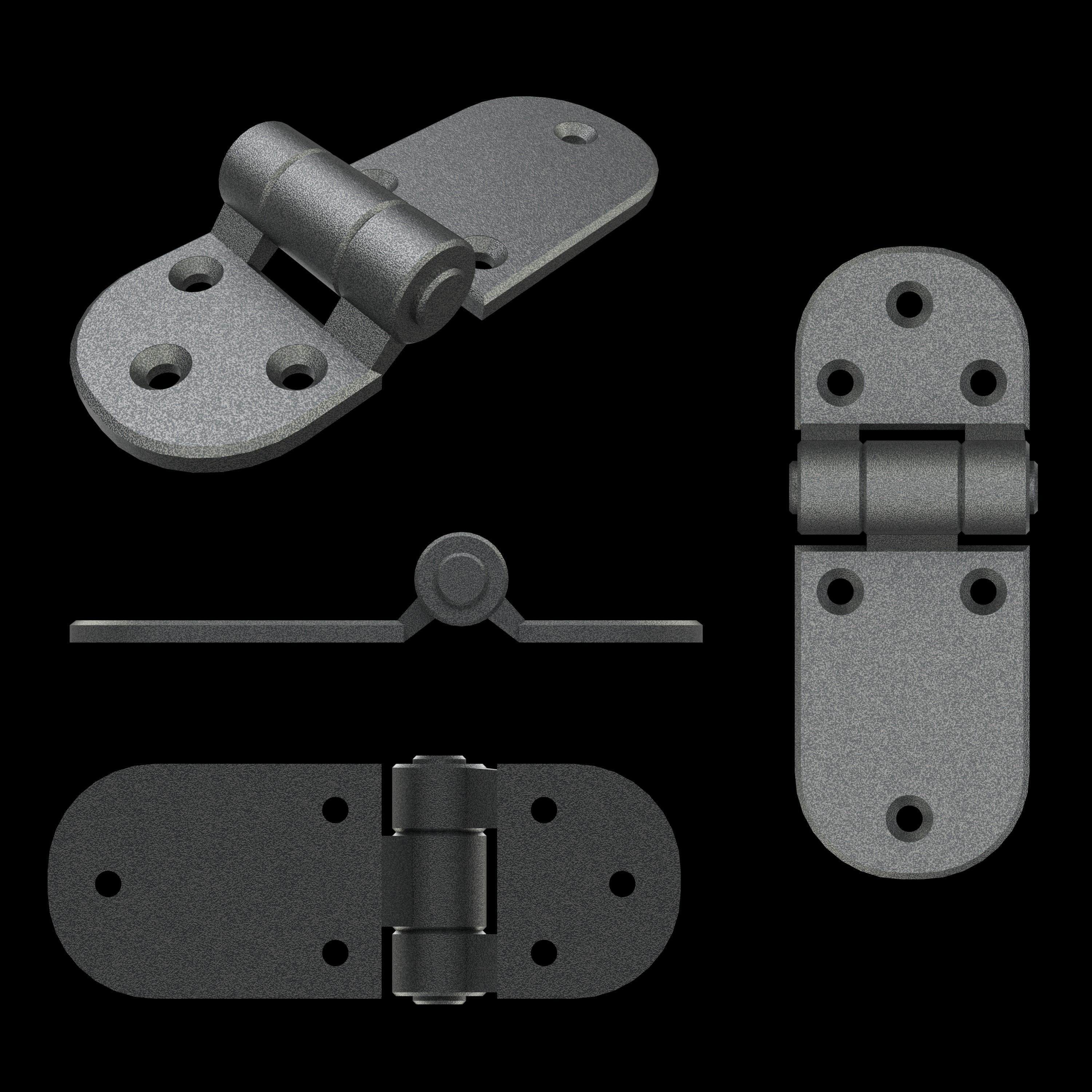 Door hinge 1 Low-poly 3D model_0