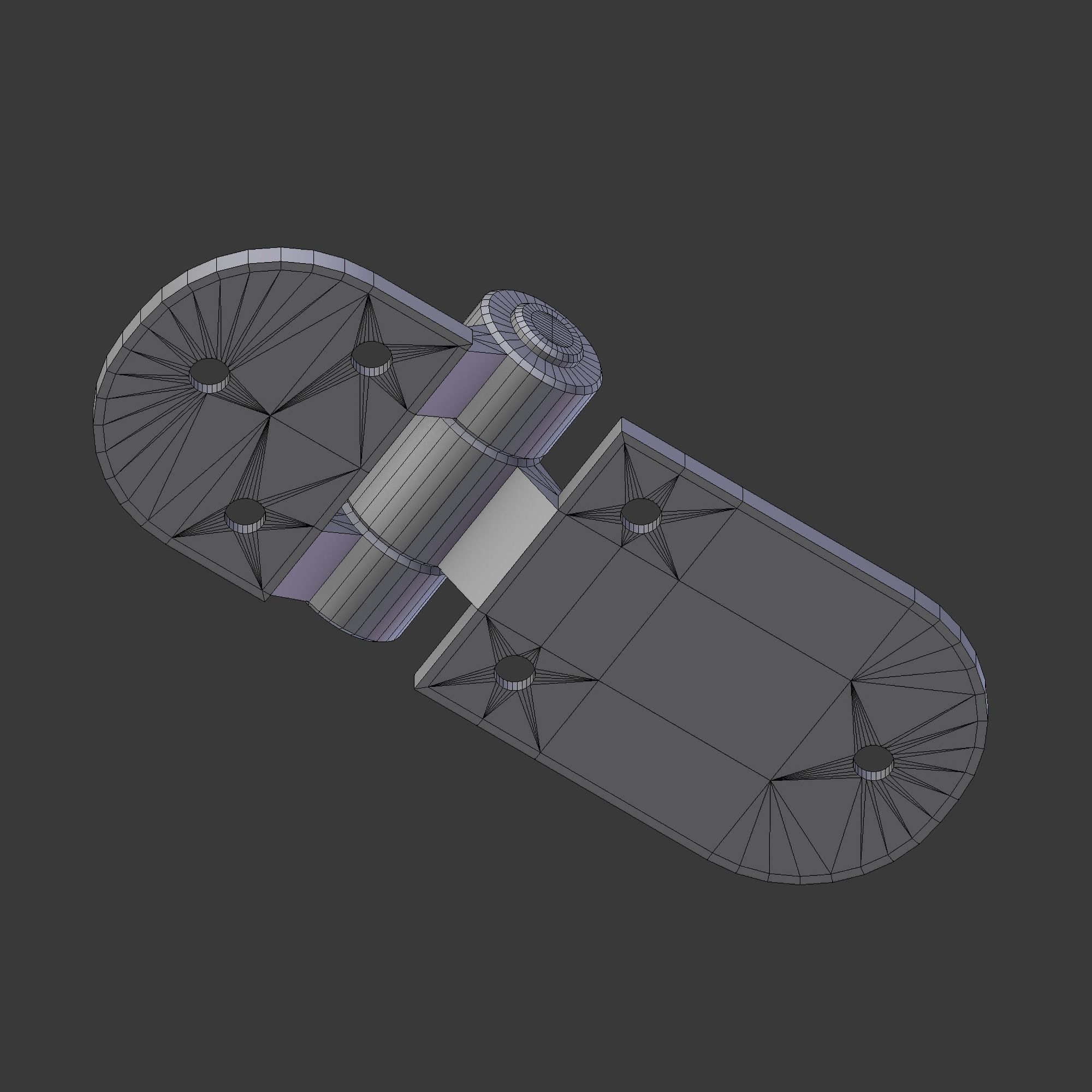 Door hinge 1 Low-poly 3D model_10