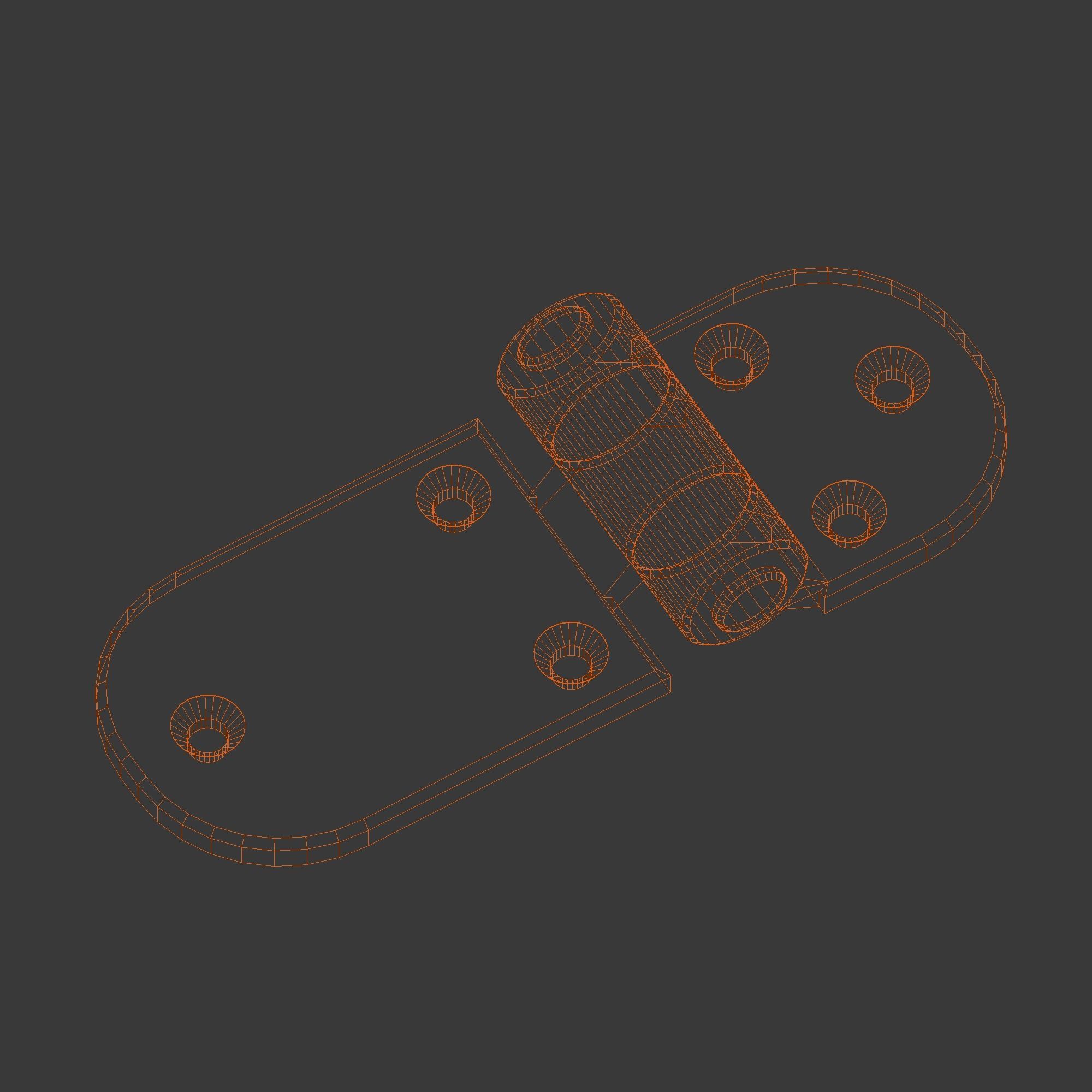 Door hinge 1 Low-poly 3D model_6