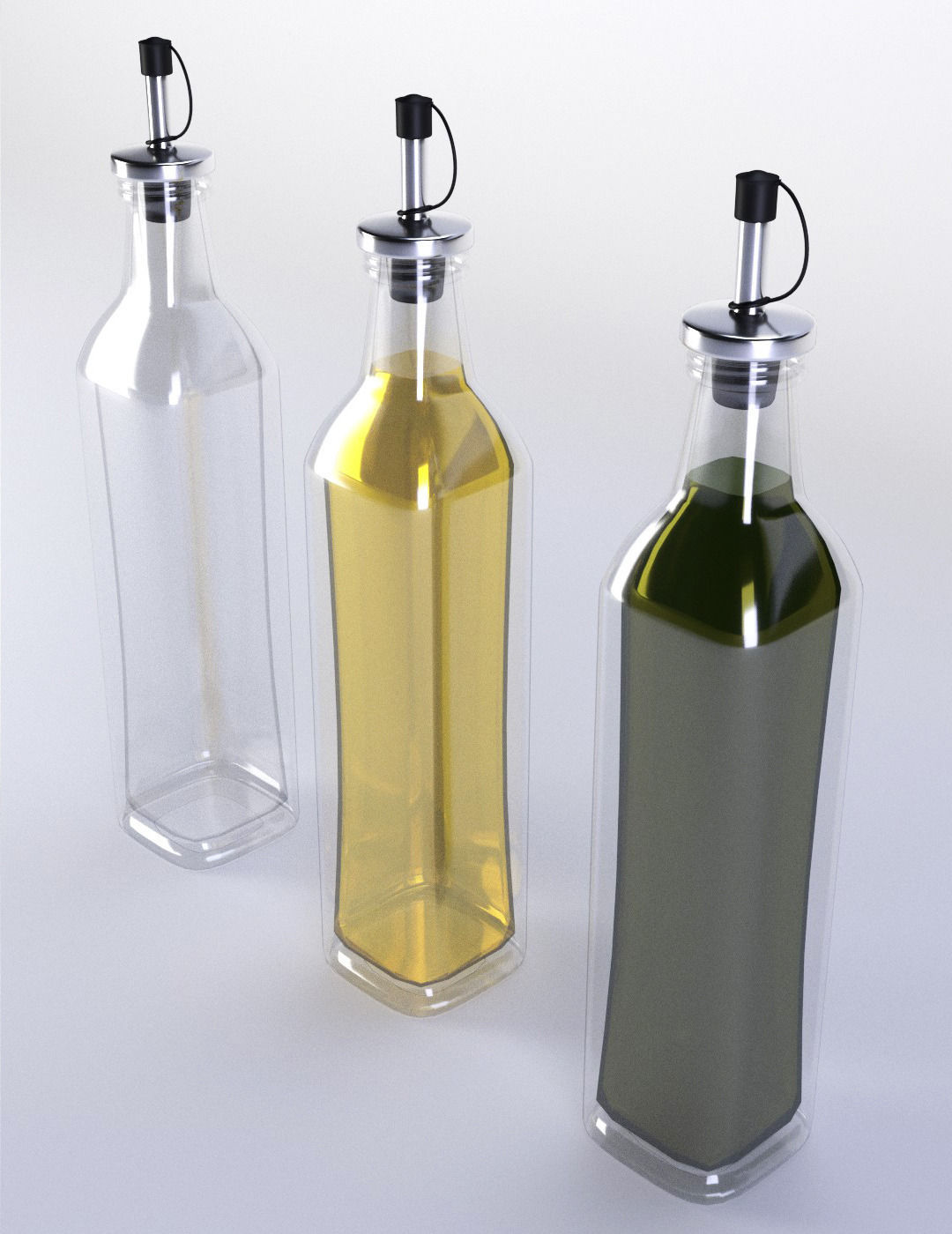 Olive Oil Bottle Set 3D model CGTrader