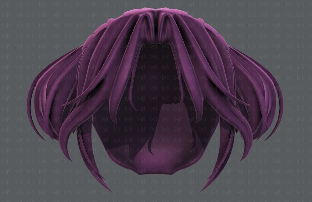 3D Hair style for girl V72 Low-poly 3D model_37